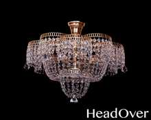 Люстра Гусь-Хрустальный Лотос 5 ламп с подвесом 505505