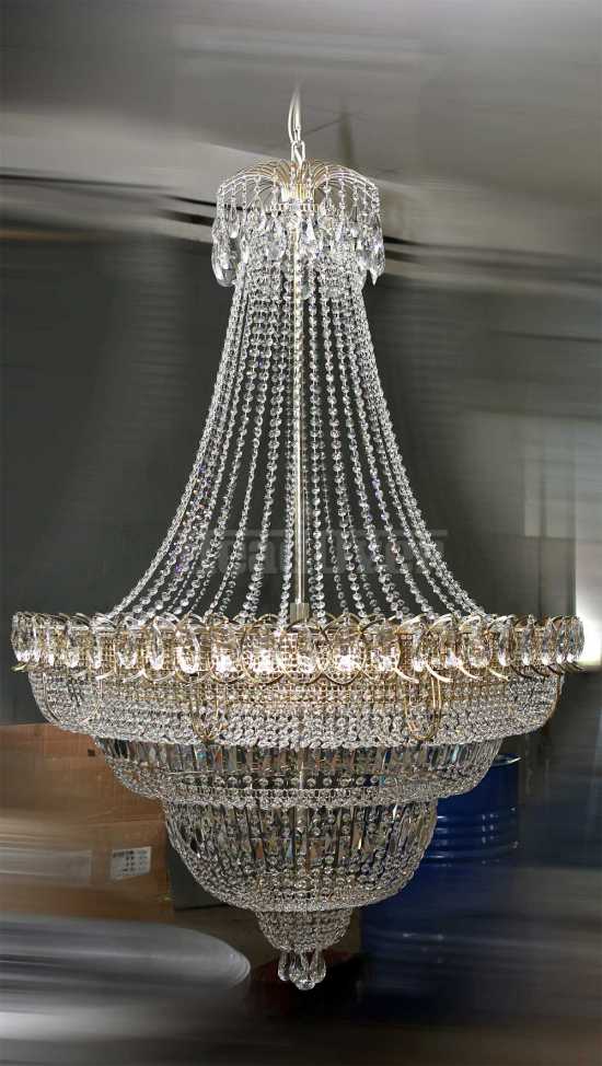 Люстра Гусь-Хрустальный Водопад с подвесом высота 2 метра 465-5